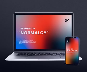 Responsive landing page design on laptop and phone